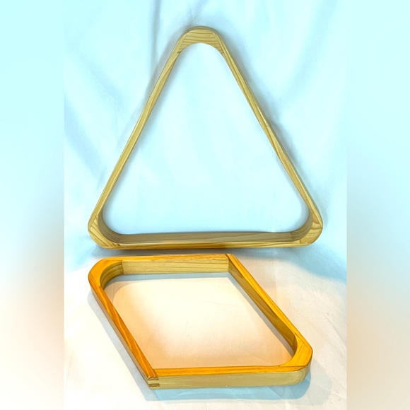 Solid Wood Billiard Ball Rack Set of Two. 8-Ball Triangle & 9-Ball Diamond Racks - Picture 9 of 11